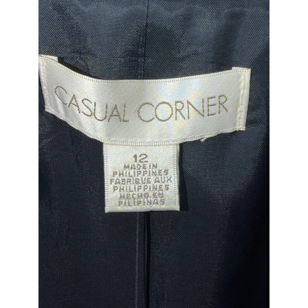 Casual Corner Navy Blue 3 Button Blazer Jacket Womens Size 12 NWT‎ 03121-0686C - Picture 5 of 9